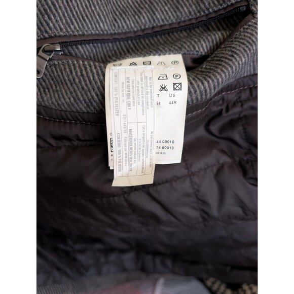 Hugo Boss Mens 44R Colbert Wool Blend Field Jacket Grey Tweed Epaulets - Picture 12 of 13